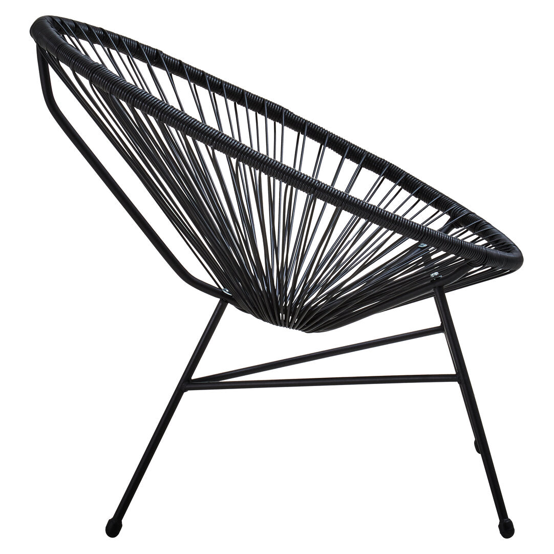 Milan Black Rattan 3 Piece Patio Set