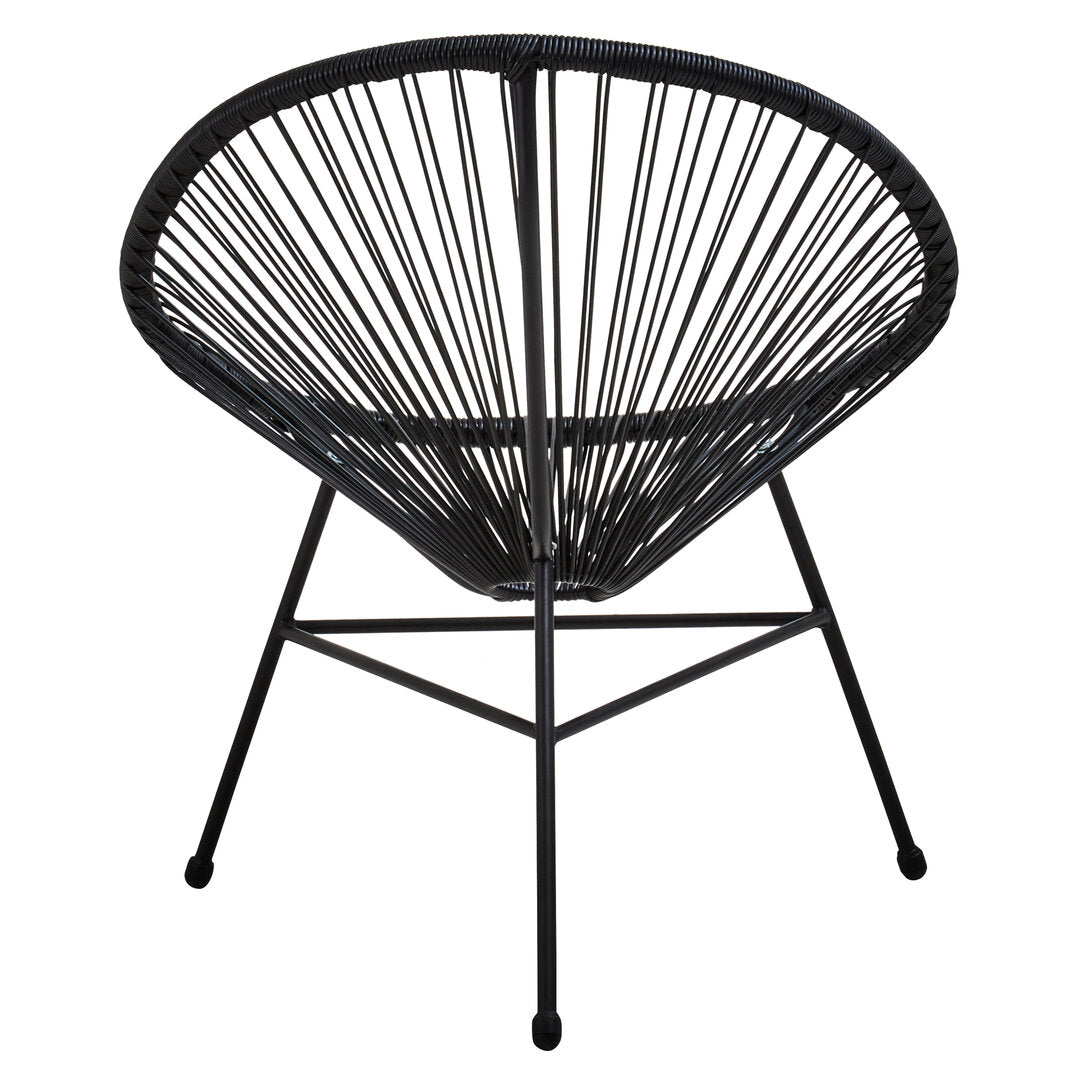 Milan Black Rattan 3 Piece Patio Set