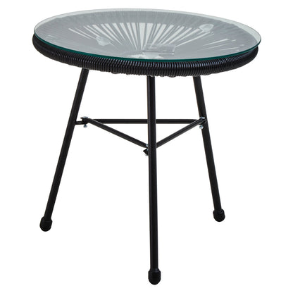 Milan Black Rattan 3 Piece Patio Set