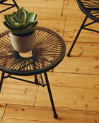 Milan Black Rattan 3 Piece Patio Set