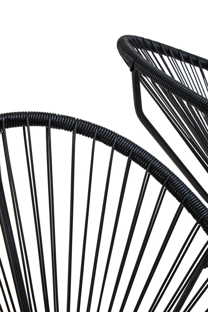 Milan Black Rattan 3 Piece Patio Set