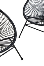 Milan Black Rattan 3 Piece Patio Set