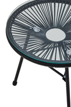 Milan Black Rattan 3 Piece Patio Set