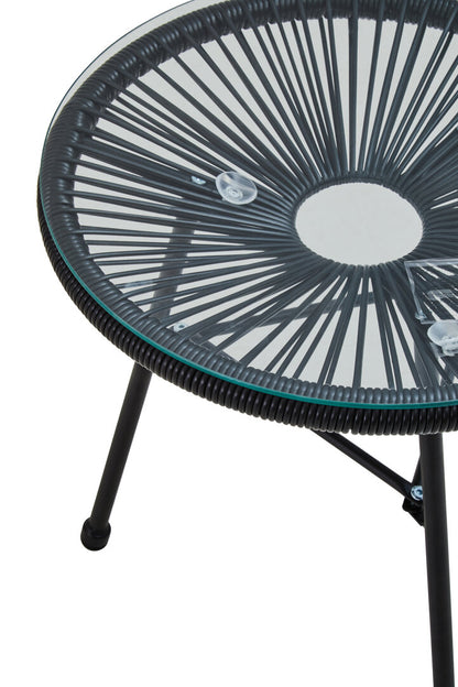 Milan Black Rattan 3 Piece Patio Set