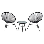 Milan Black Rattan 3 Piece Patio Set