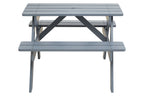 Benson Grey Finish Wood Kids Picnic Bench