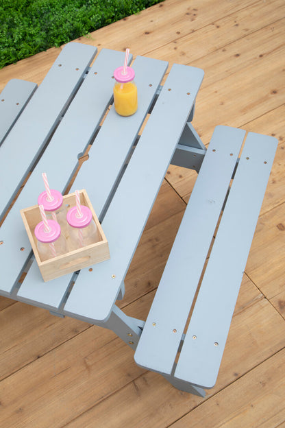 Benson Grey Finish Wood Kids Picnic Bench