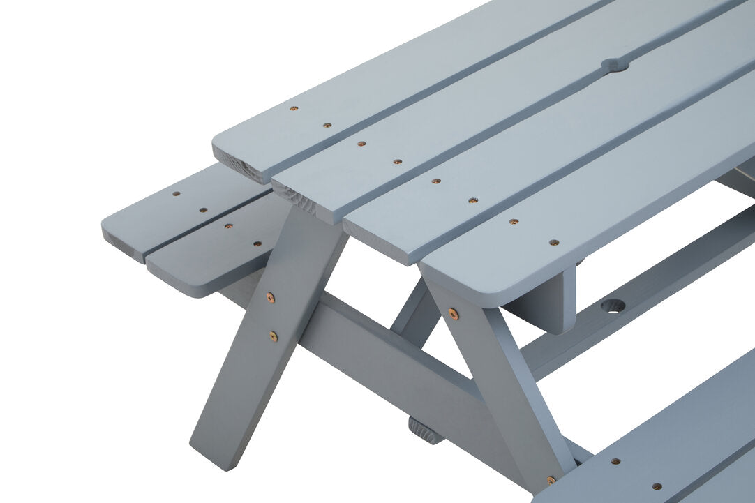 Benson Grey Finish Wood Kids Picnic Bench