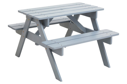 Benson Grey Finish Wood Kids Picnic Bench