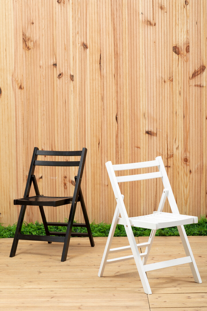 Bellamy White Wood Folding Chair
