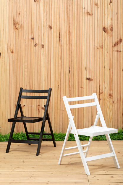 Bellamy White Wood Folding Chair