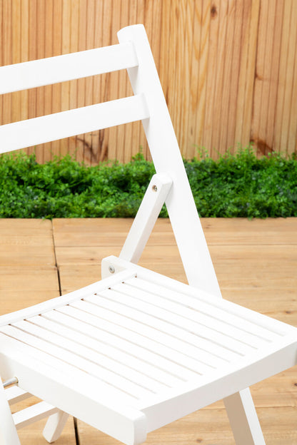 Bellamy White Wood Folding Chair