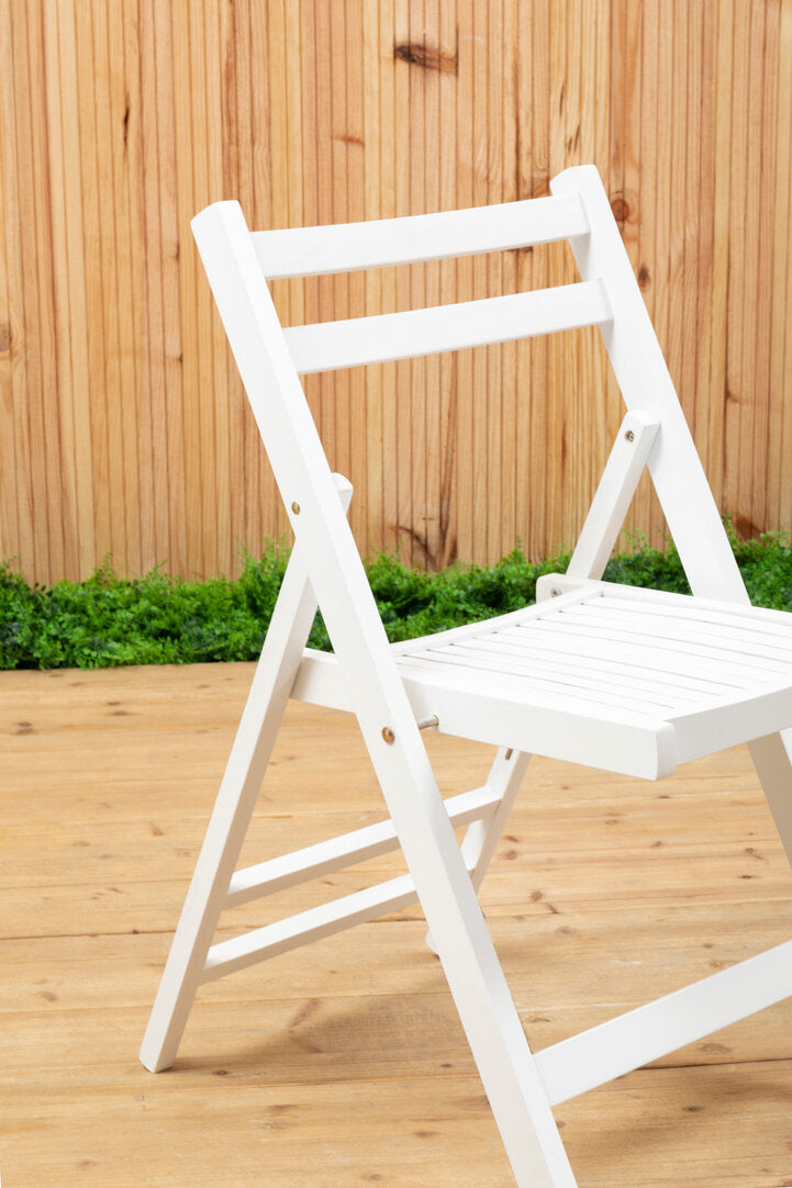 Bellamy White Wood Folding Chair