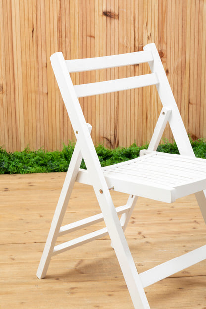 Bellamy White Wood Folding Chair