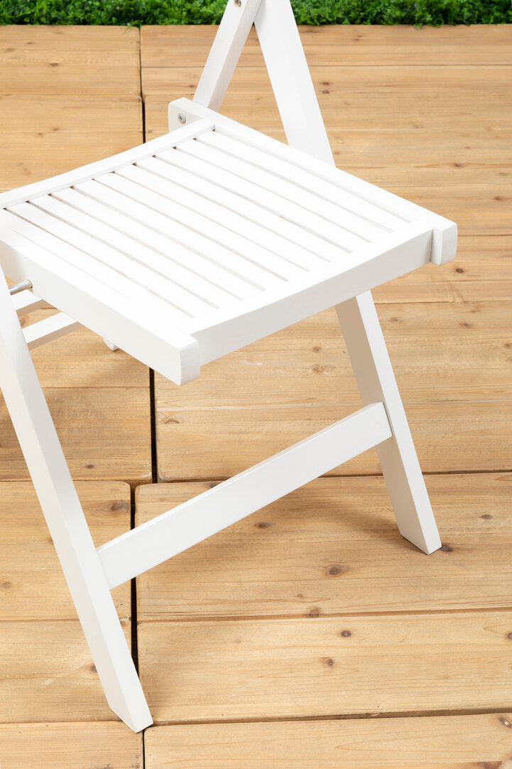 Bellamy White Wood Folding Chair