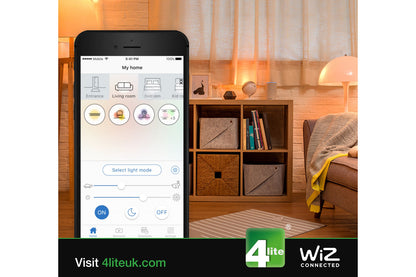 4lite WiZ Connected A60 Dimmable Multicolour WiFi LED Smart Bulb - B22 Bayonet