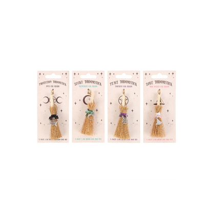 Pack of 12 Lucky Crystal Broomstick Car Charms