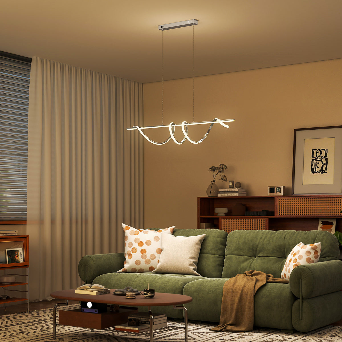 Pendant Light with 3 Colour Temperatures - Silver Tone