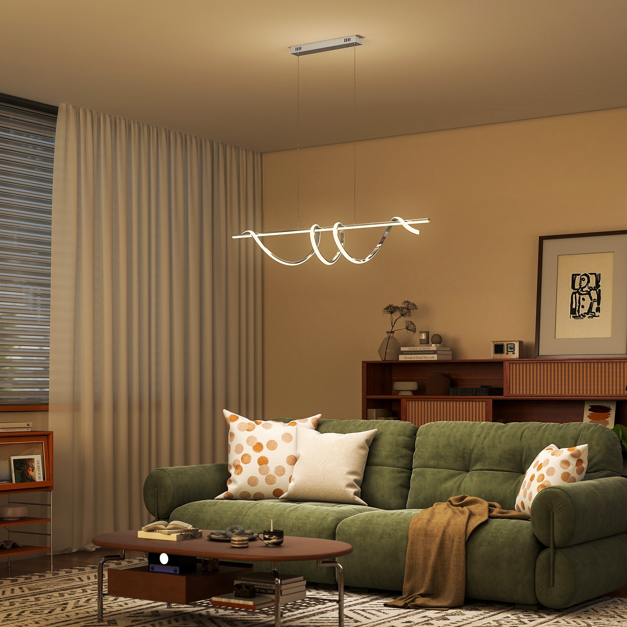 Pendant Light with 3 Colour Temperatures - Silver Tone