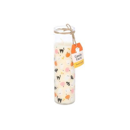 Sweet and Spooky Print Candy Corn Tube Candle