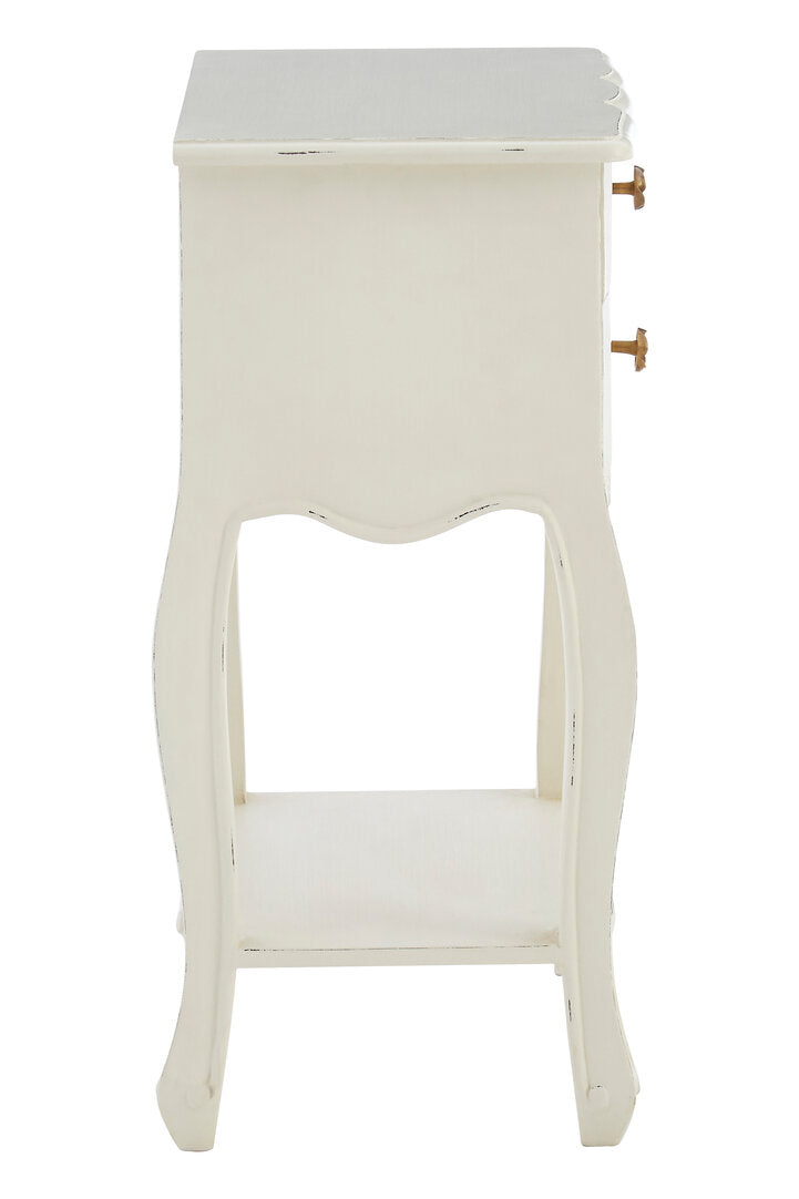 Larissa 2 Drawer White Bedside Table