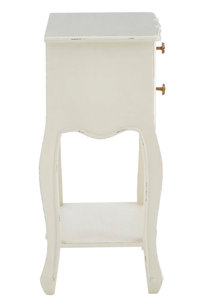 Larissa 2 Drawer White Bedside Table