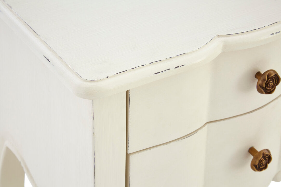 Larissa 2 Drawer White Bedside Table