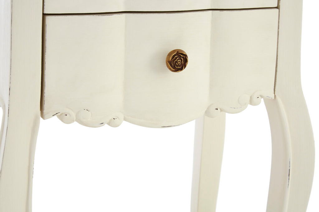 Larissa 2 Drawer White Bedside Table