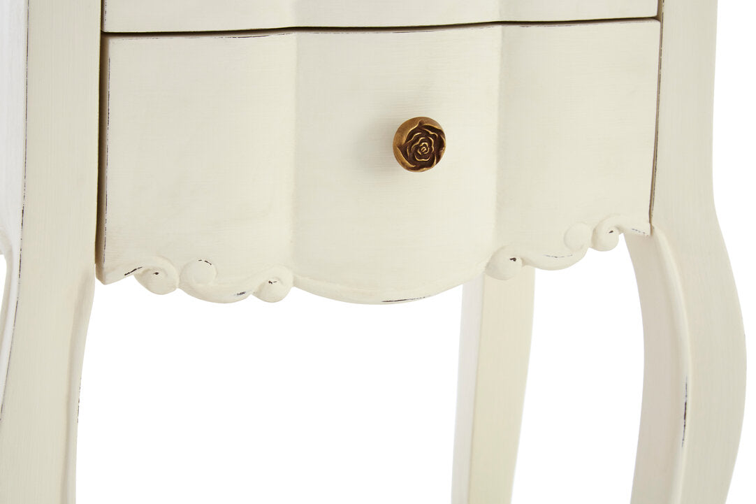 Larissa 2 Drawer White Bedside Table