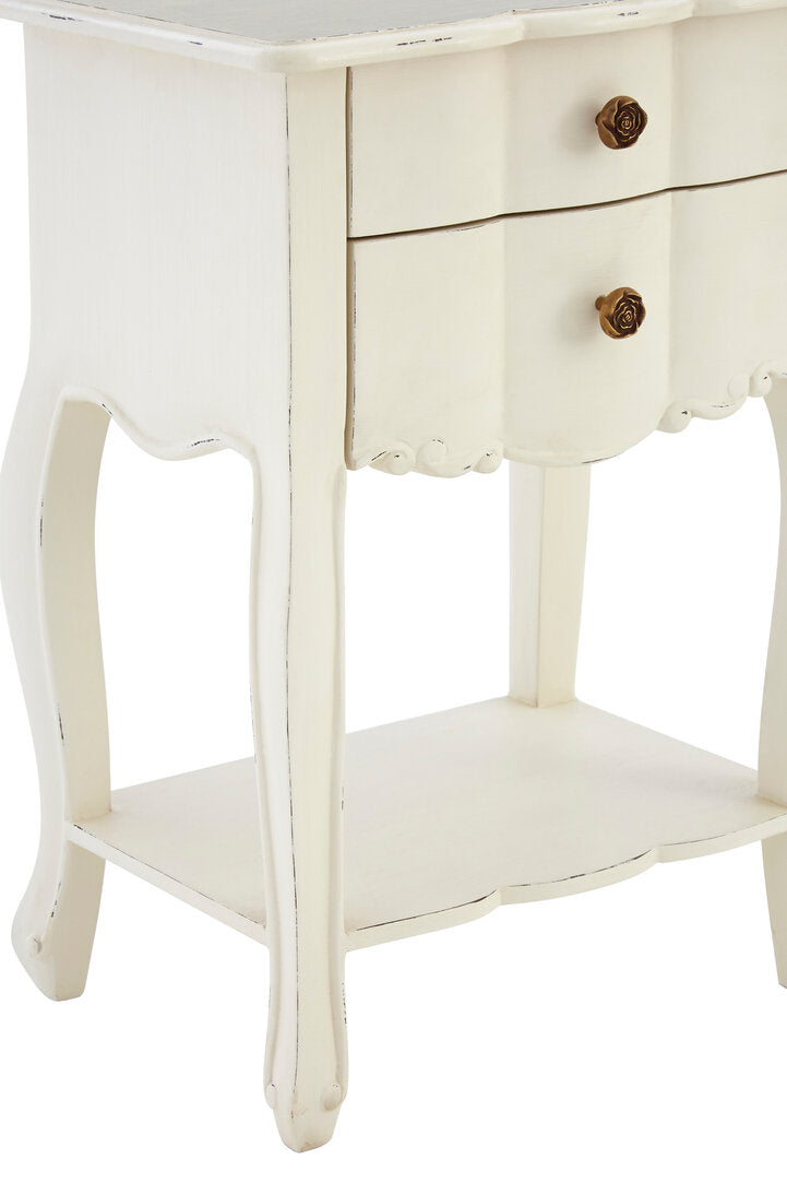Larissa 2 Drawer White Bedside Table
