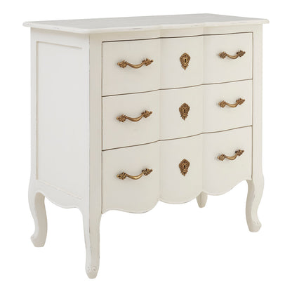 Larissa 3 Drawer White Chest
