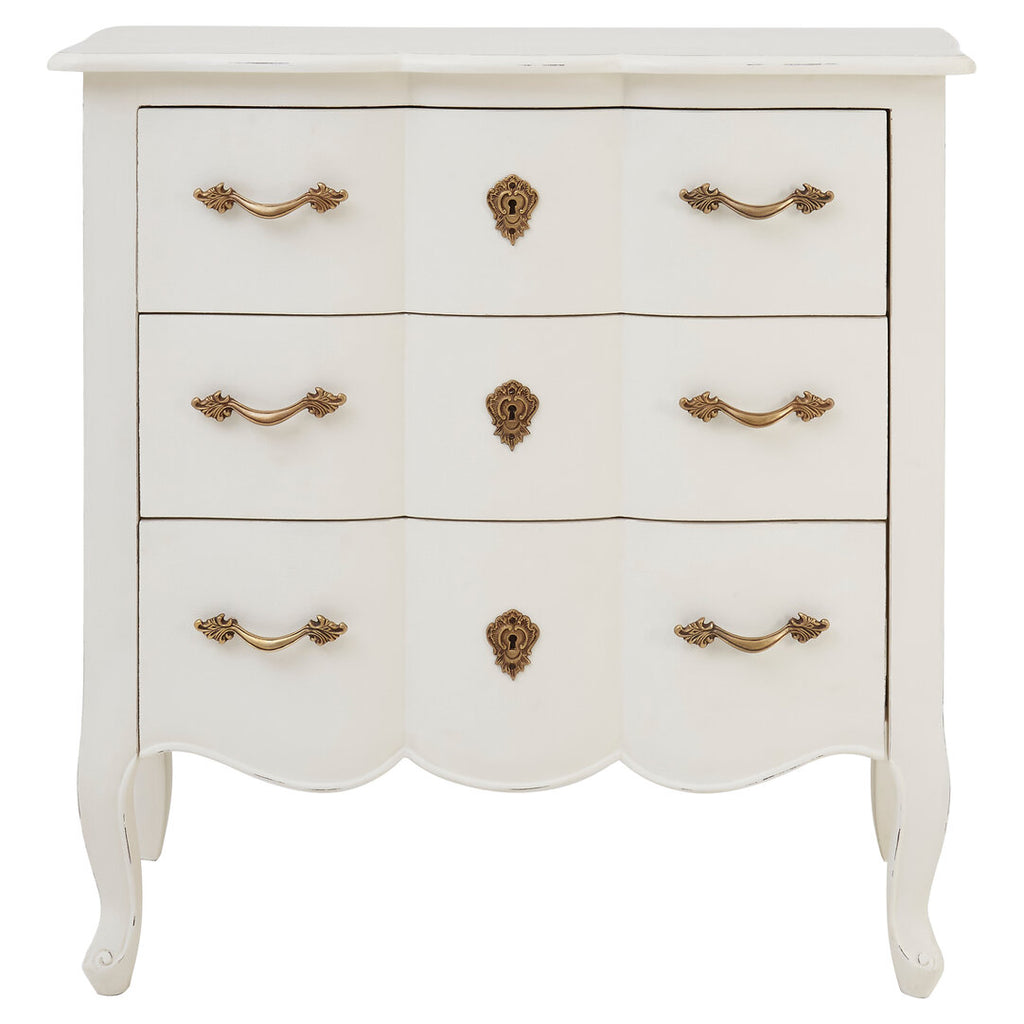 Larissa 3 Drawer White Chest