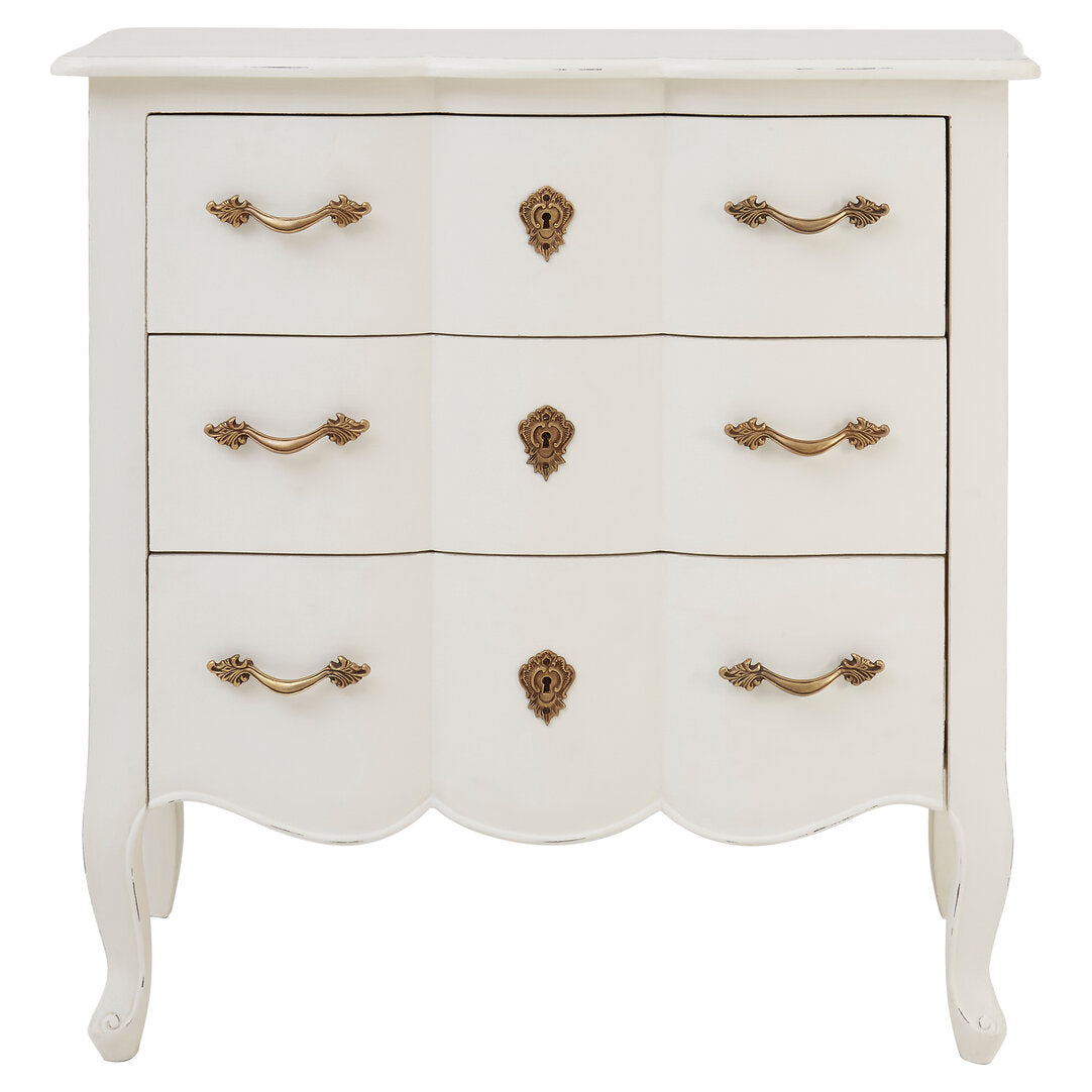 Larissa 3 Drawer White Chest