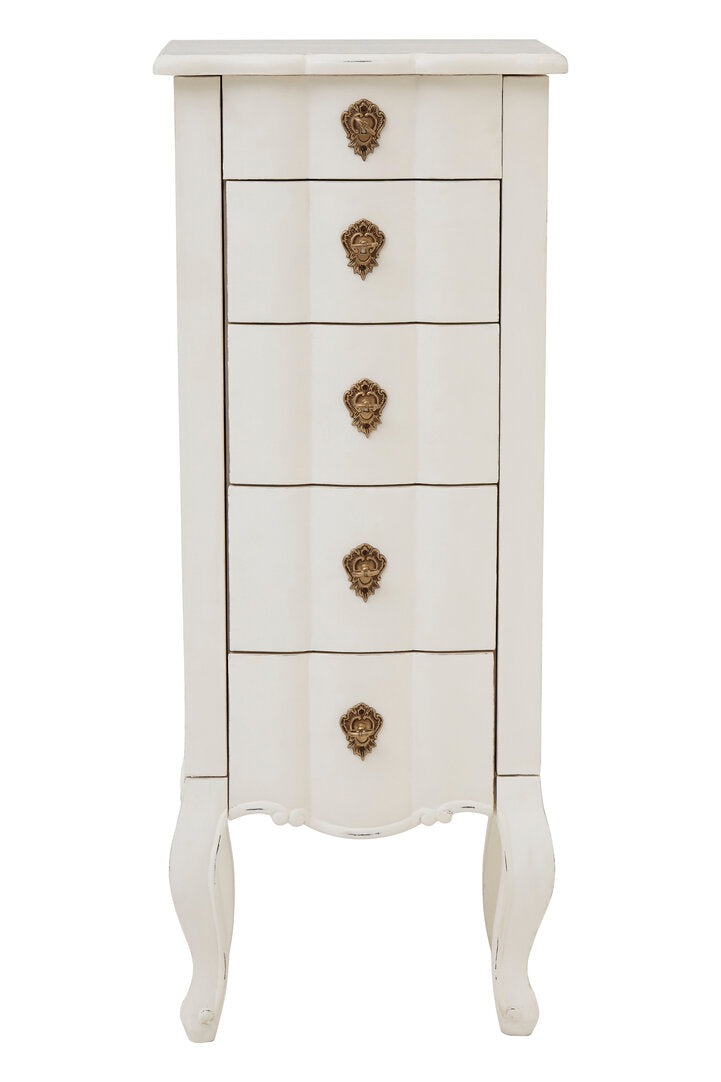 Larissa 5 Drawer Small Chest White