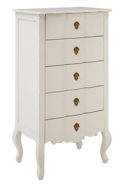 Larissa 5 Drawer White Chest