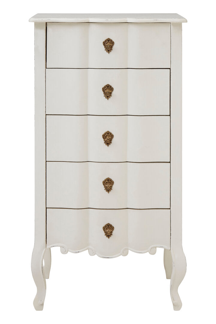 Larissa 5 Drawer White Chest