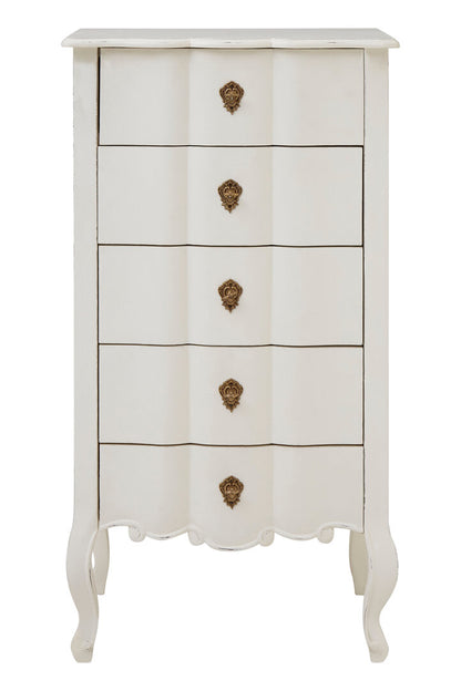 Larissa 5 Drawer White Chest