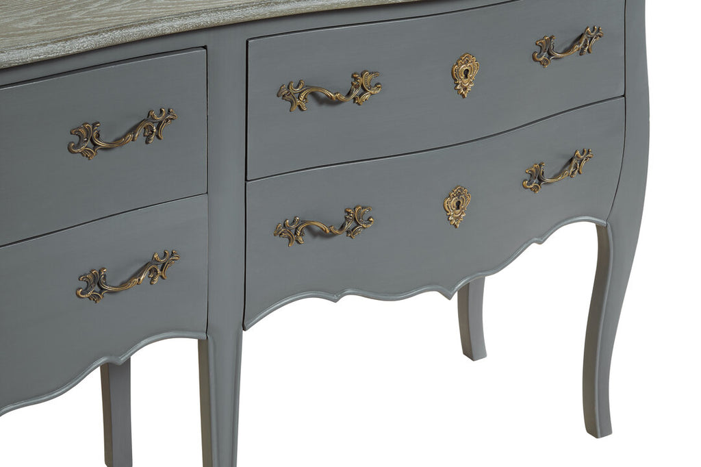 Larissa Grey 4 Drawer Sideboard