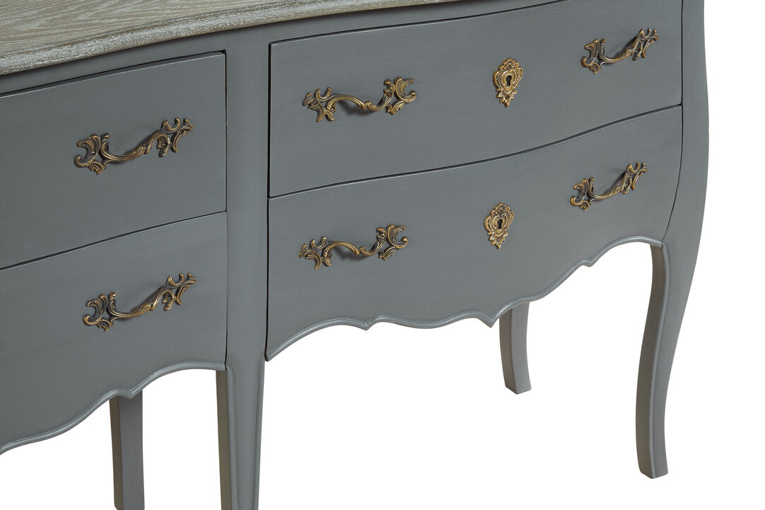 Larissa Grey 4 Drawer Sideboard