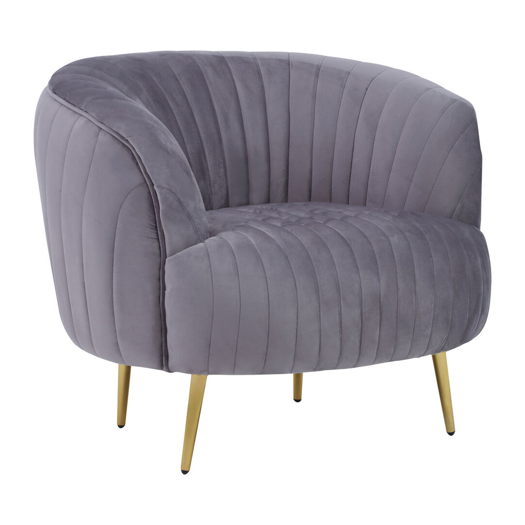 Florence Grey Velvet Chair With Gold Legs