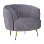 Florence Grey Velvet Chair With Gold Legs
