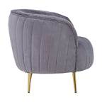 Florence Grey Velvet Chair With Gold Legs