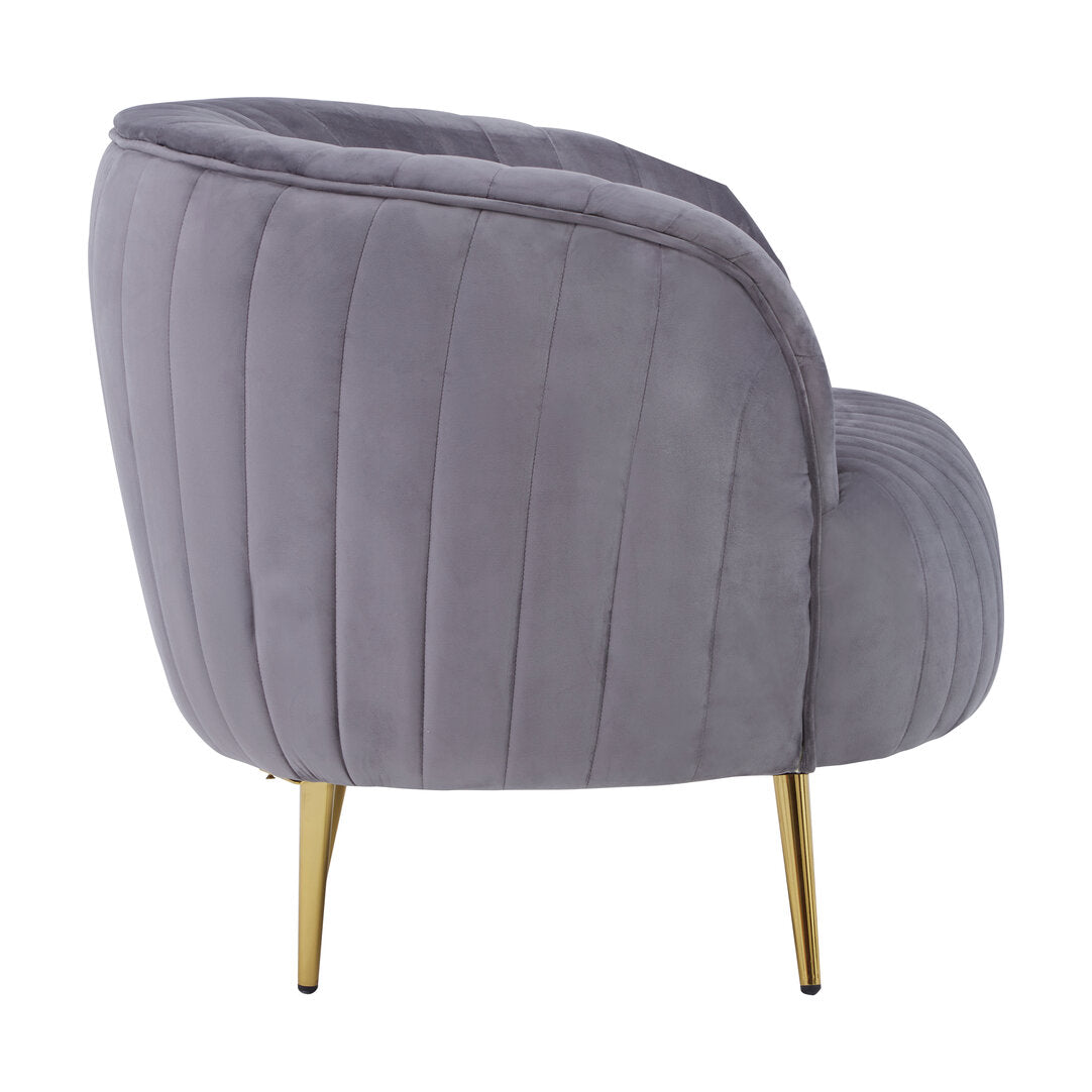 Florence Grey Velvet Chair With Gold Legs