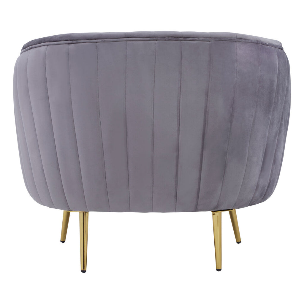 Florence Grey Velvet Chair With Gold Legs