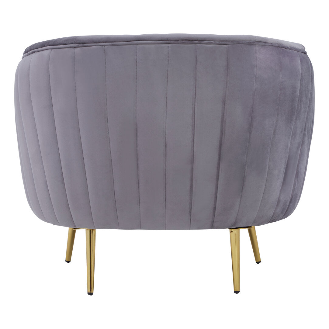 Florence Grey Velvet Chair With Gold Legs