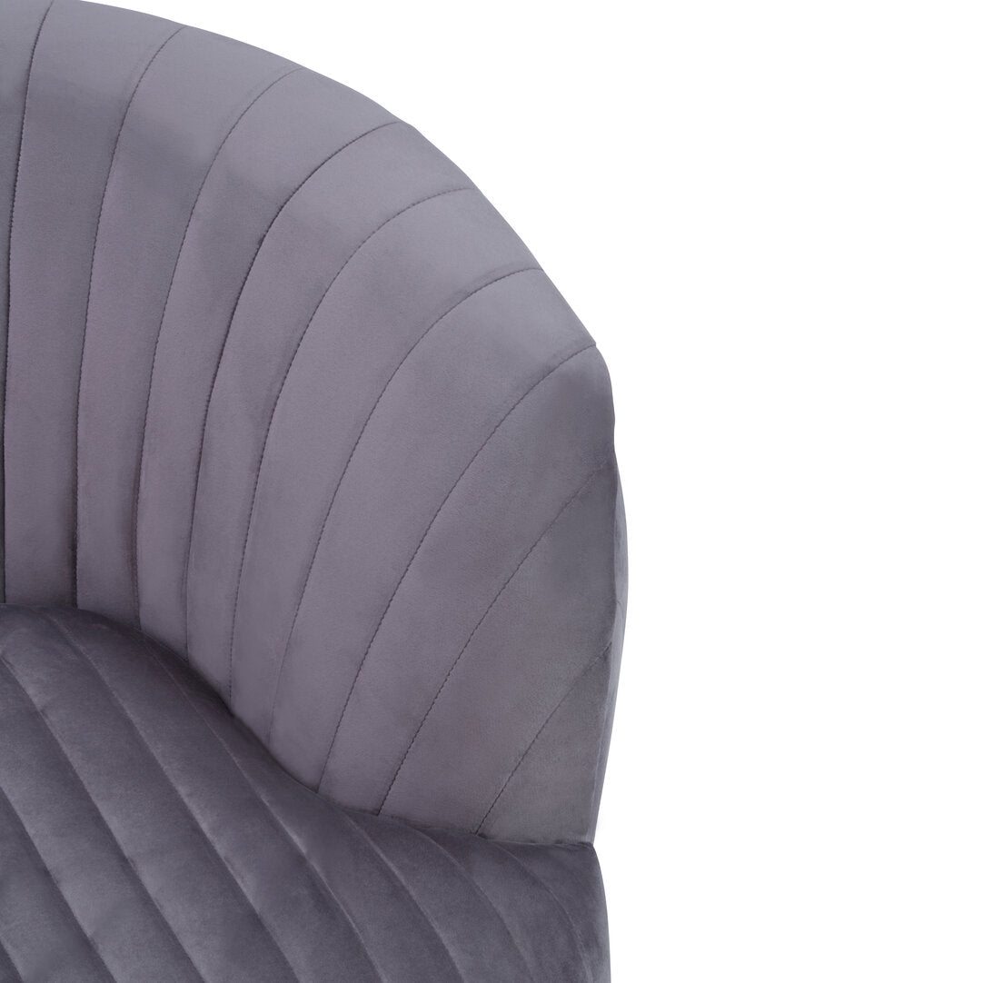 Florence Grey Velvet Chair With Gold Legs
