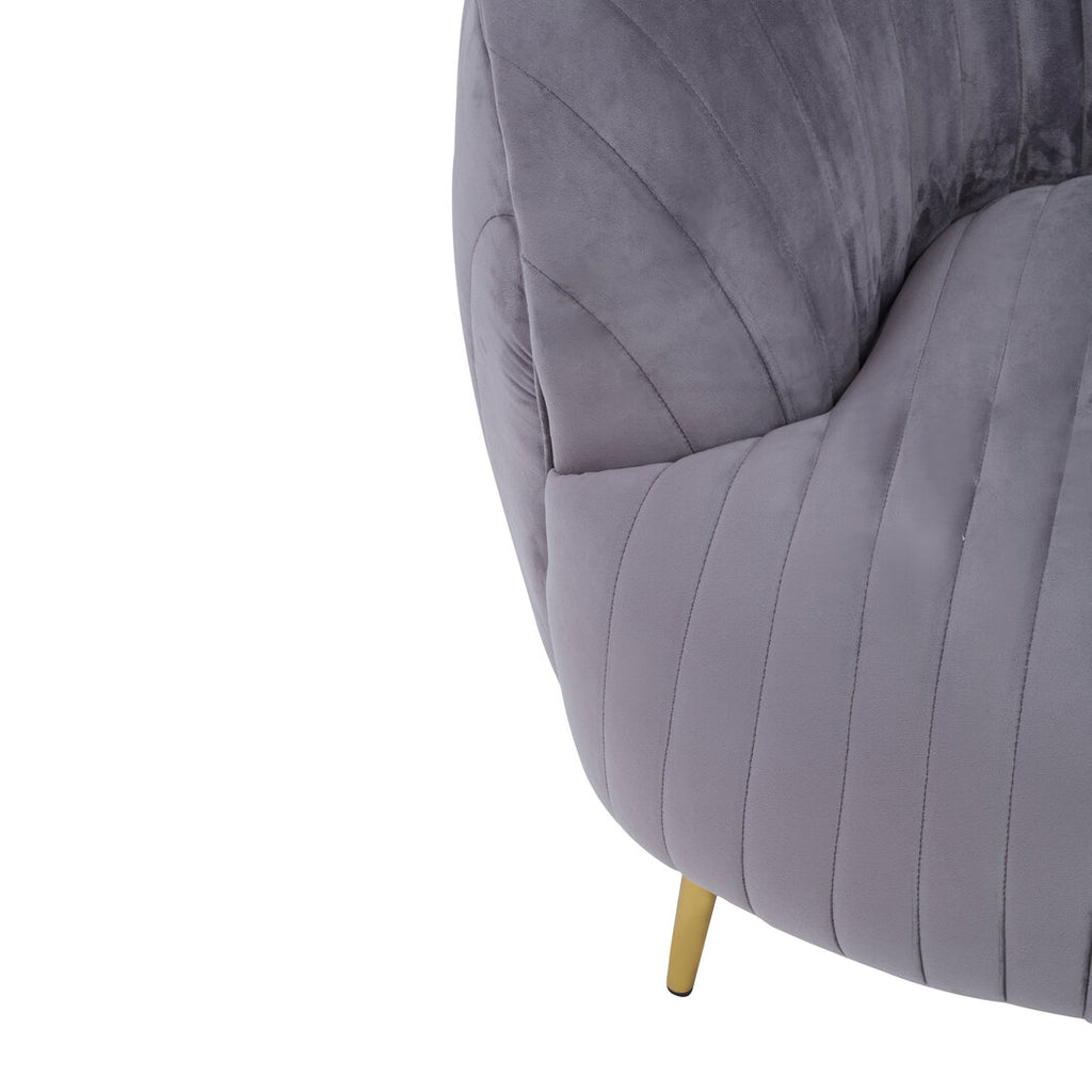 Florence Grey Velvet Chair With Gold Legs