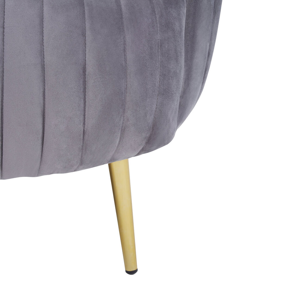 Florence Grey Velvet Chair With Gold Legs