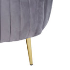 Florence Grey Velvet Chair With Gold Legs
