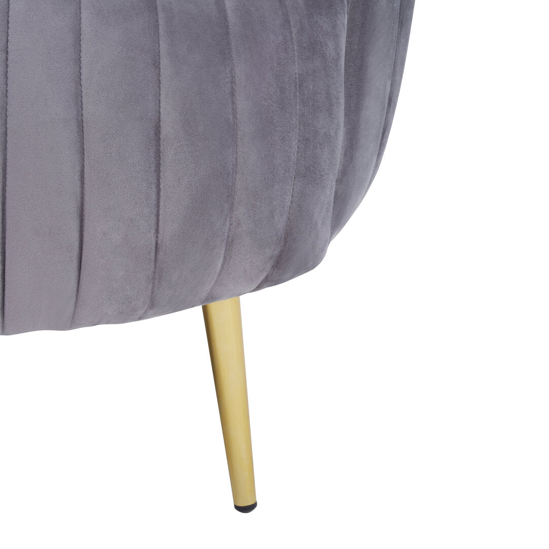 Florence Grey Velvet Chair With Gold Legs